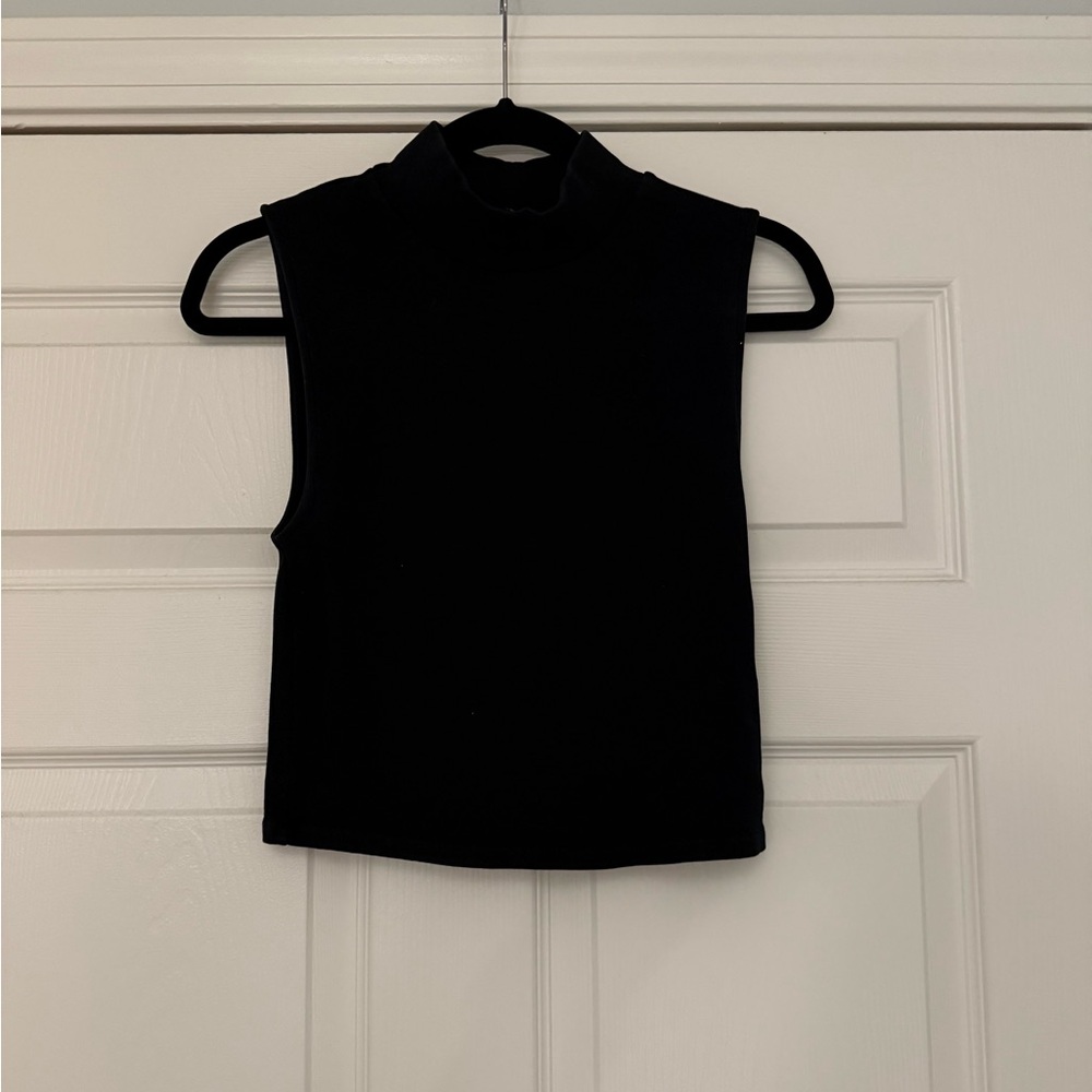 Zara Black Sleeveless Crop Top